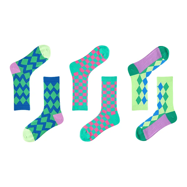 Vine Color Mid Calf Socks Women's 3 Pack-13