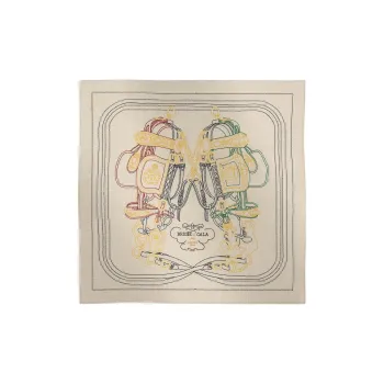 HERMES Cashmere Silk Scarves Women's Beige