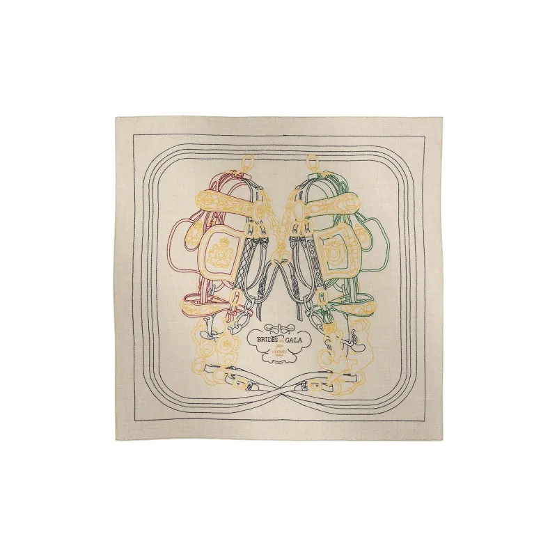 HERMES Cashmere Silk Scarves Women's Beige-0