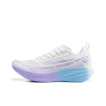 DUANGOU Cushioning Anti Slip And Wear Resistant Balance Rebound Low Top Sports Running Shoes Unisex White Purple