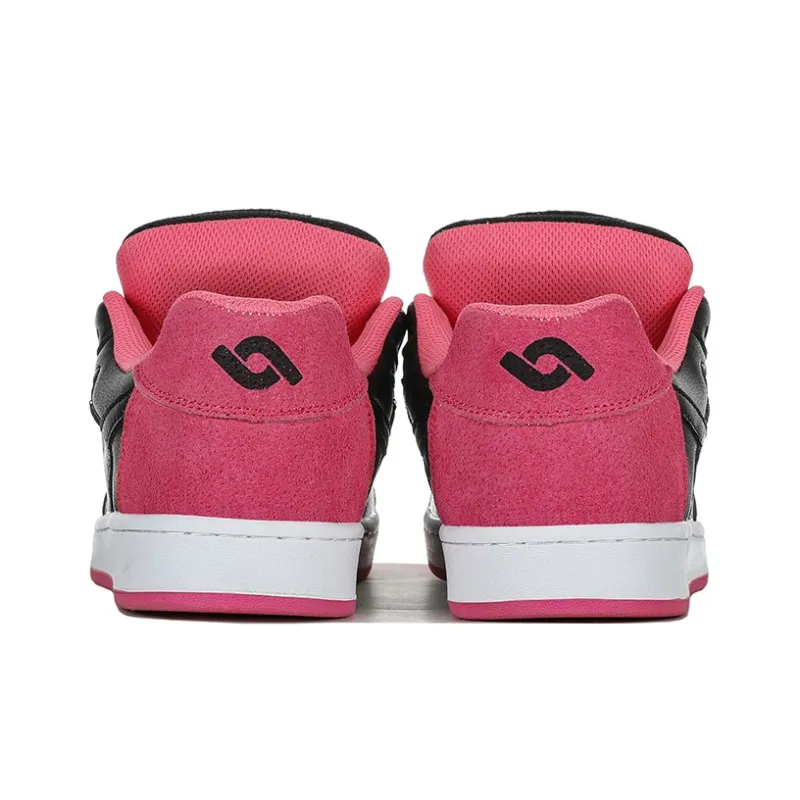 HOMDOON Anti Slip And Wear Resistant Coverage Low Top Skateboard Shoes Unisex Black Rose Red-4