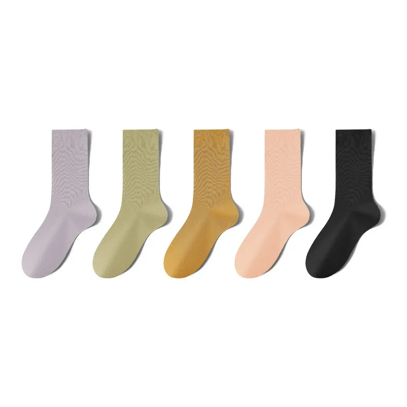 MIIOW Mid Calf Socks Women's 5 Pack-12