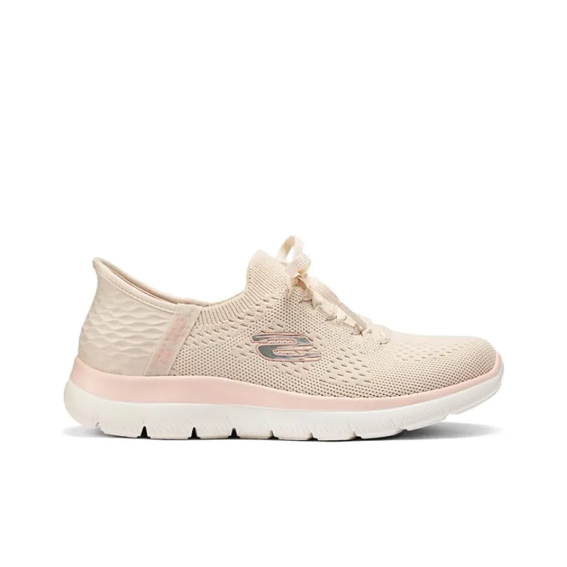 Skechers Non slip Lightweight Low Top Casual Shoes Women's Beige Pink-1