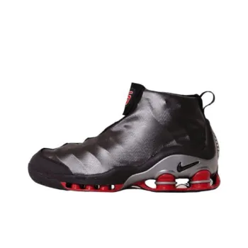Nike Cushioned Slip Resistant Mid Top Running Shoes Men's Black Red