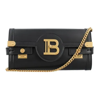 BALMAIN B BUZZ Calfskin Handheld Crossbody Bag, Shoulder Bag Women's Black