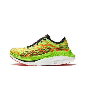 Skechers MEN'S GO Durable Breathable Low-Top Marathon Running Shoes Men's Green Orange