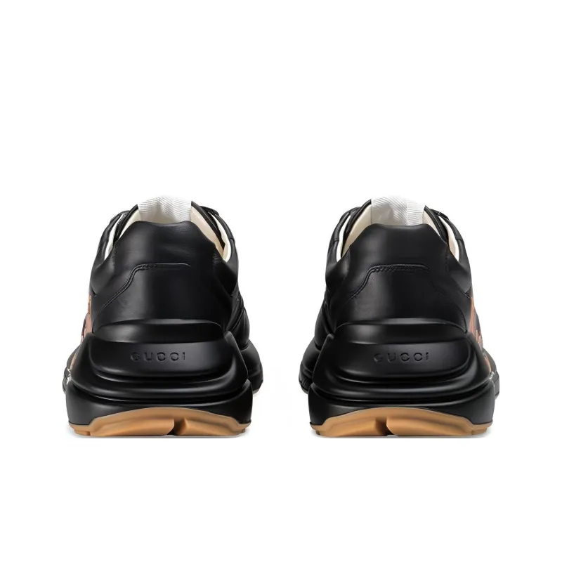 GUCCI Rhyton Tiger Print Leather Sneakers-3
