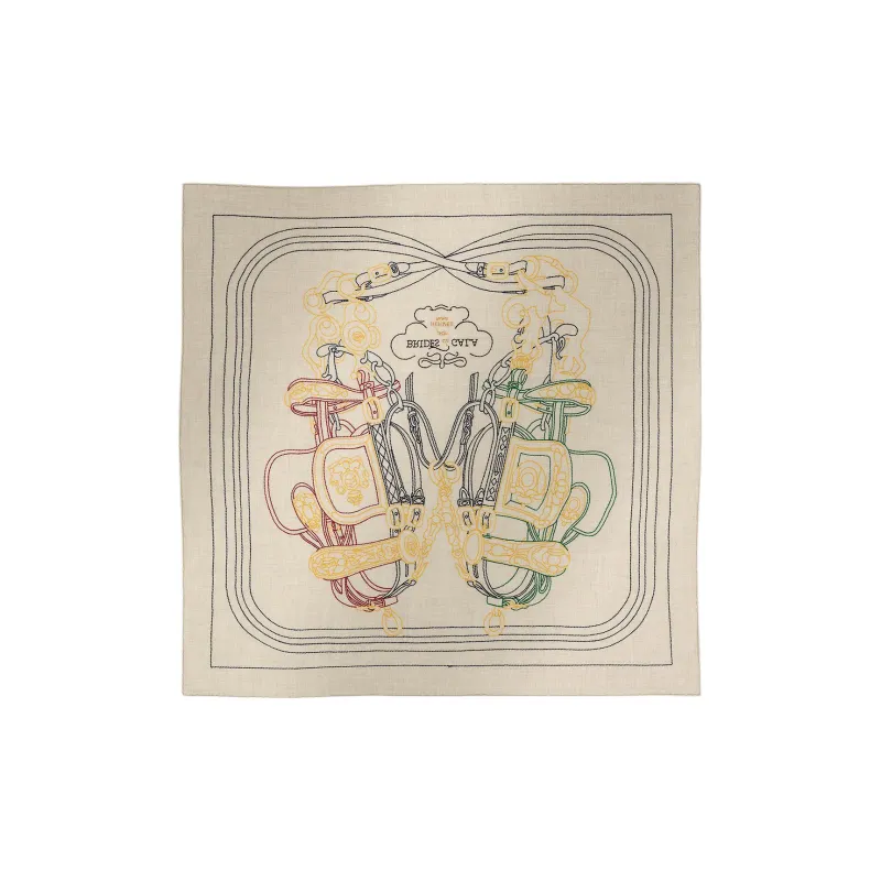 HERMES Cashmere Silk Scarves Women's Beige-1