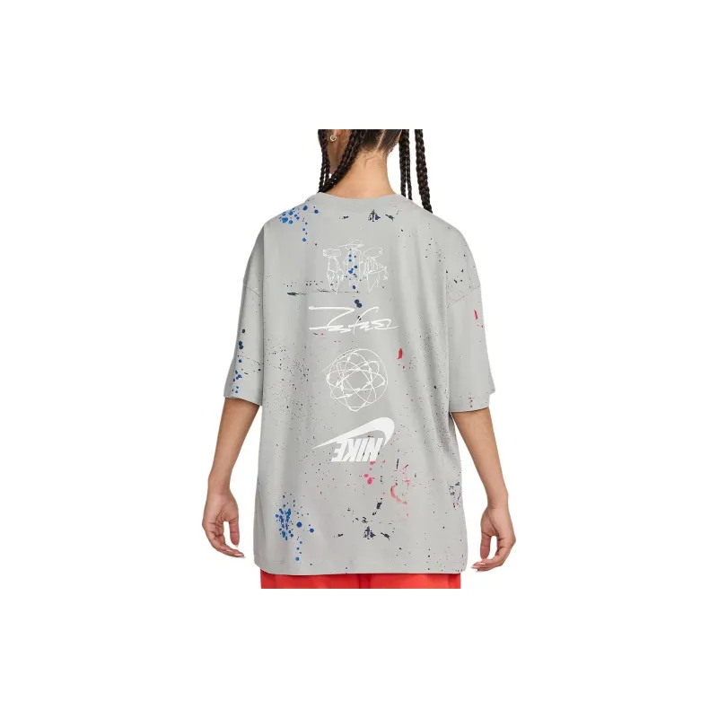 Nike Sportswear Drop Shoulder Sleeve T-Shirt Women's Tone Gray-1