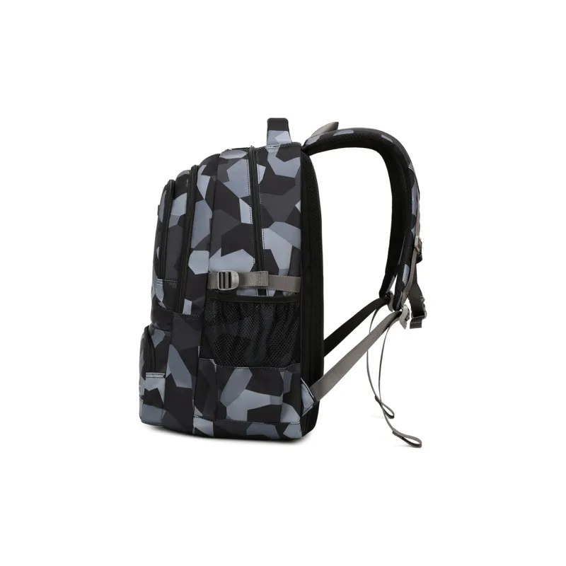 EDISON Water Repellent Oxford Fabric Casual Backpack Medium Size Men's Camouflage Black/Camouflage Blue-2