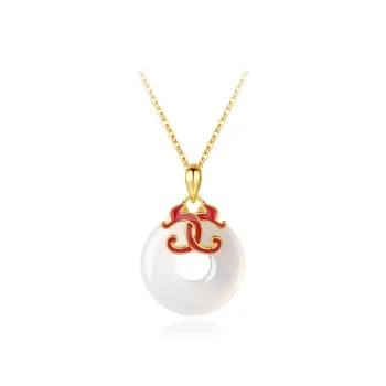 Chongqing Gold Store Chalcedony Jade Necklaces Unisex