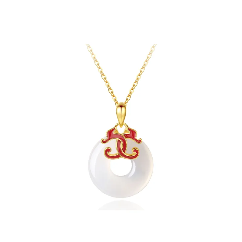 Chongqing Gold Store Chalcedony Jade Necklaces Unisex-0