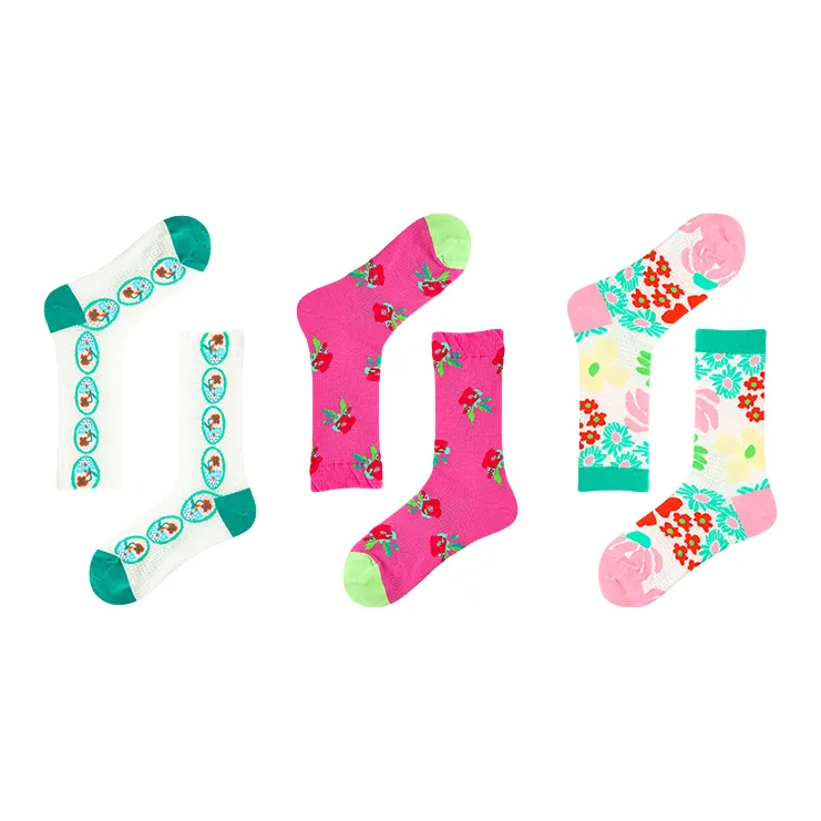 Vine Color Mid Calf Socks Women's 3 Pack-9
