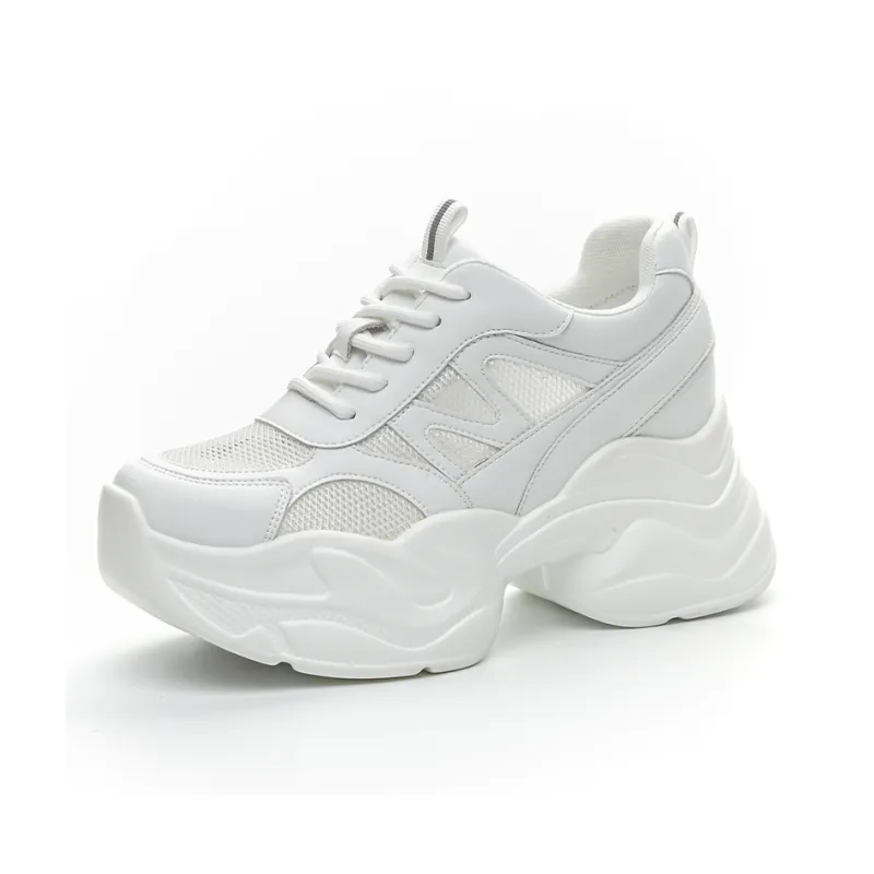 NRDROFFICIAL Cushioned Anti-Slip Wear-Resistant Breathable Moisture-Wicking Lightweight Low-Top Chunky Sneakers Women's-7