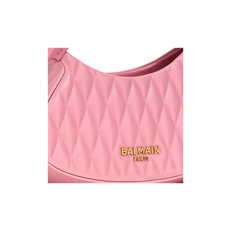 BALMAIN Polyurethane Shoulder Bag Crossbody Bag Handbag Women's Pink-2