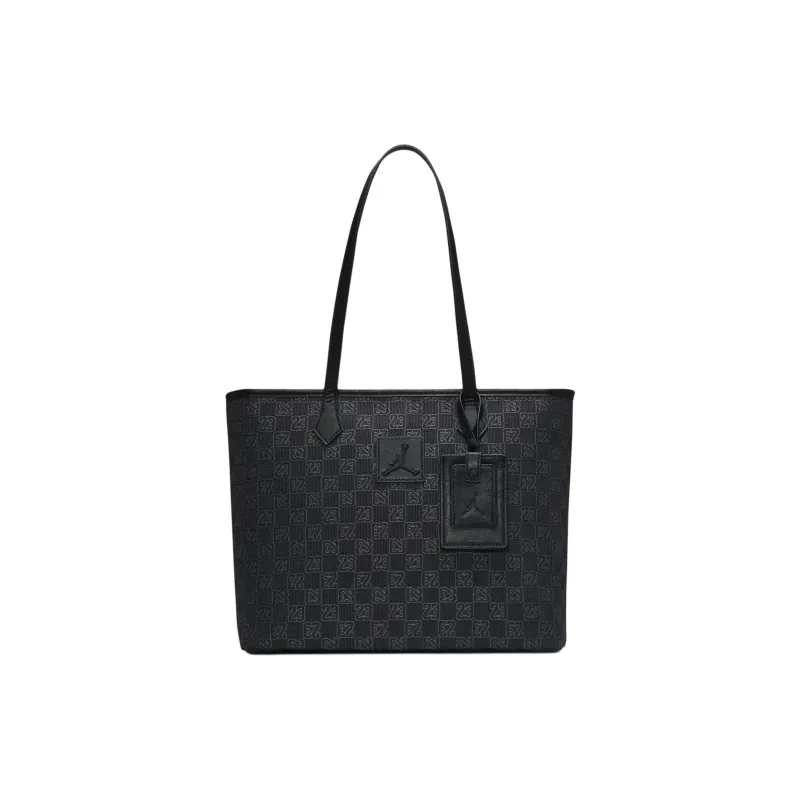 Jordan Monogram Polyester Tote Bag Shopping Bag Shoulder Bag Handbag Men's Black-0