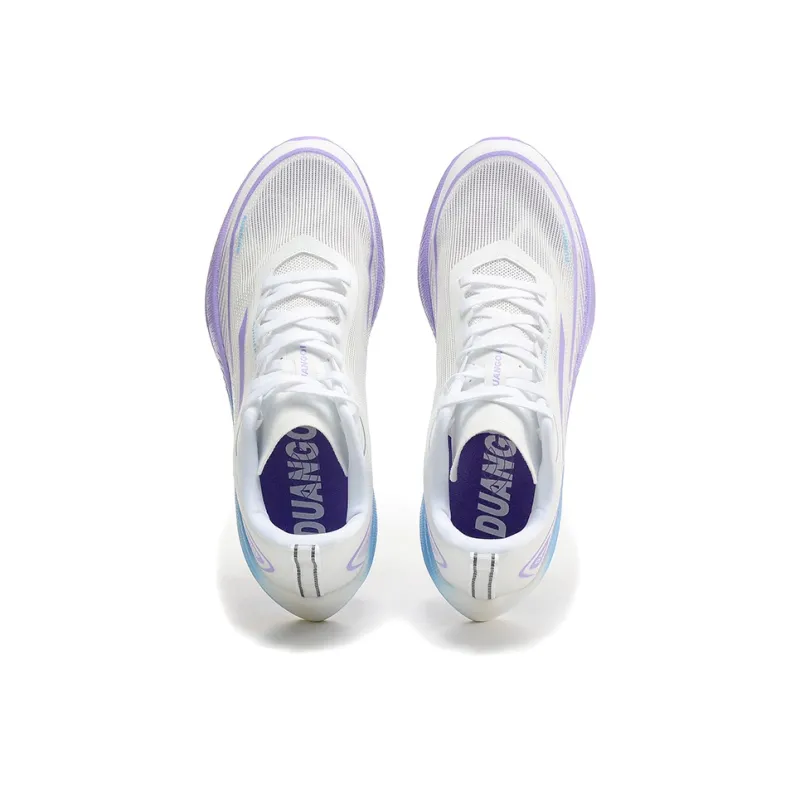 DUANGOU Cushioning Anti Slip And Wear Resistant Balance Rebound Low Top Sports Running Shoes Unisex White Purple-5