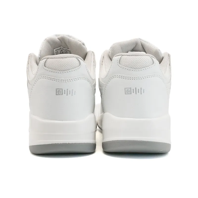 Circle Small Height Increasing Wear Resistant Breathable Slip Resistant Low Top Skateboard Shoes Unisex White-4