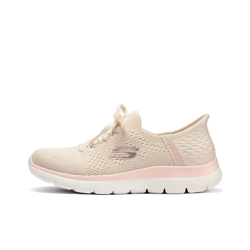Skechers Non slip Lightweight Low Top Casual Shoes Women's Beige Pink-0