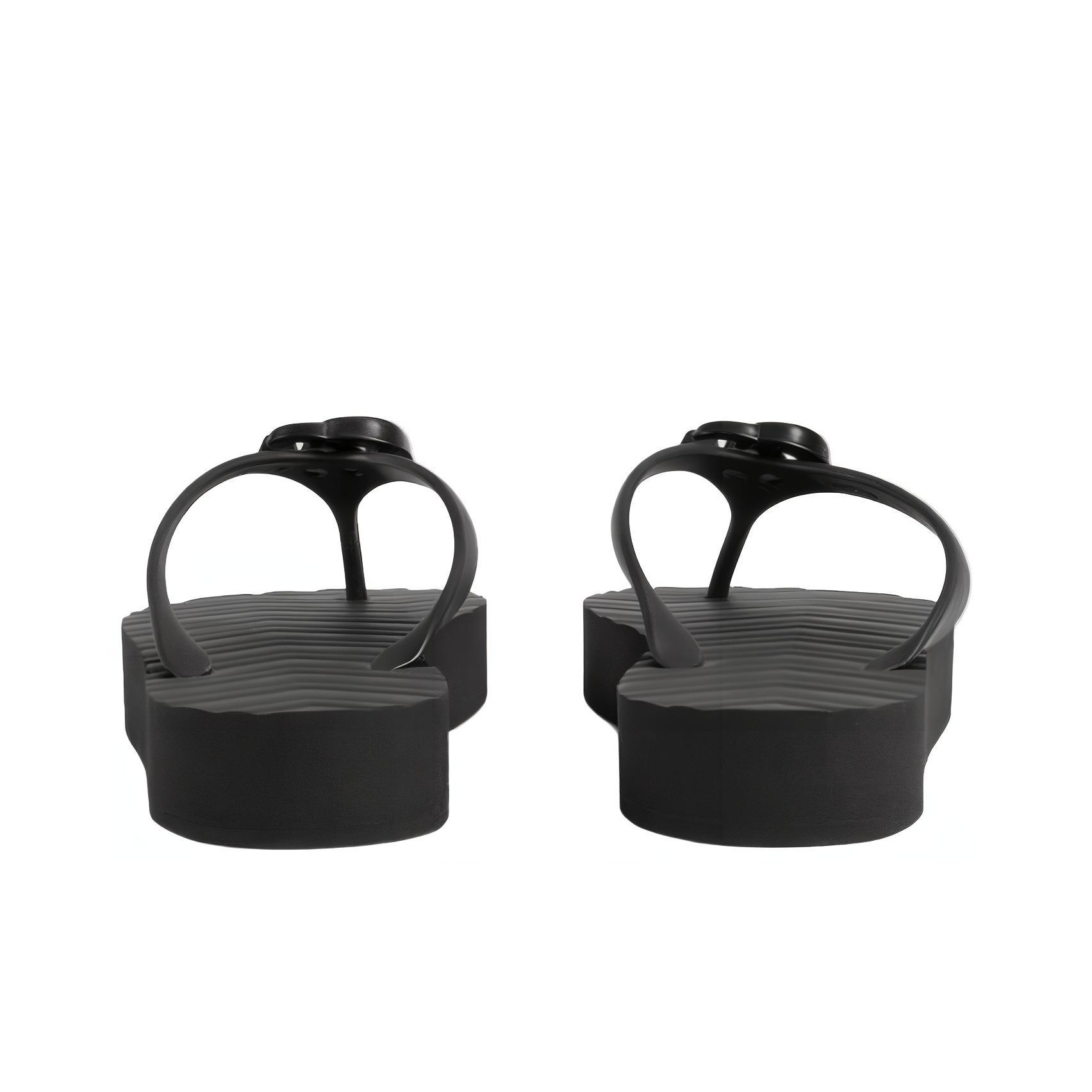 GUCCI Chevron Thong Sandal Black Rubber Women's - POIZON