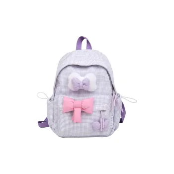 Rainbow Girl Nylon Backpack Women's Purple/Blue/Green/Black/Pink
