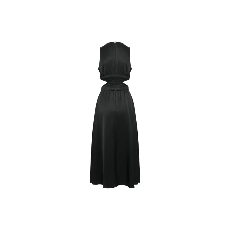 ARITZIA Babaton Cella Satin Dress Sleeveless Dress Women's Black-1