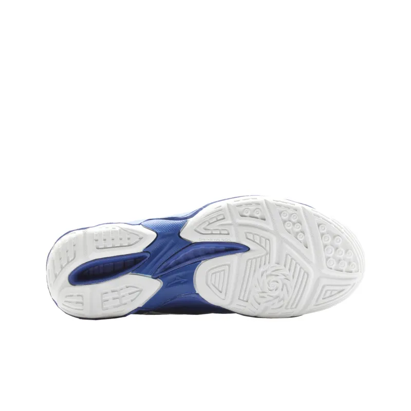 Mizuno Anti Slip And Wear Resistant Breathable Low Top Volleyball Shoes Unisex Blue White Orange-5