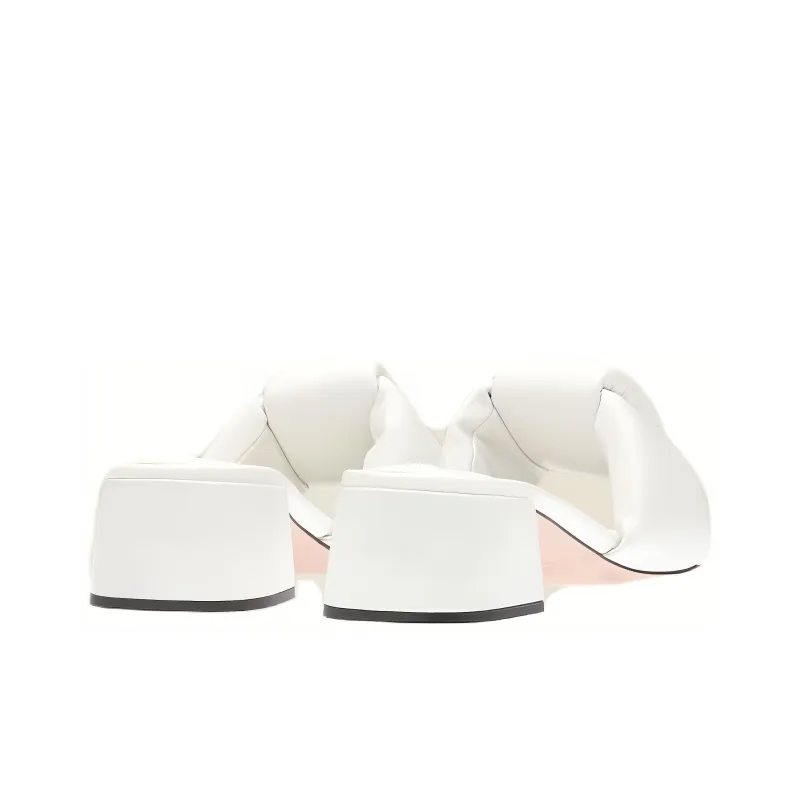 MIU MIU Abrasion Resistant Slide Slippers Women's White-4