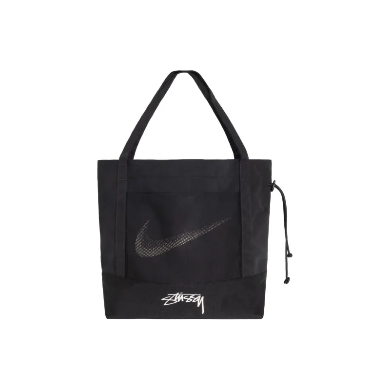 Nike X Stussy Cotton Regular Tote Bag Handbag Unisex Black-0