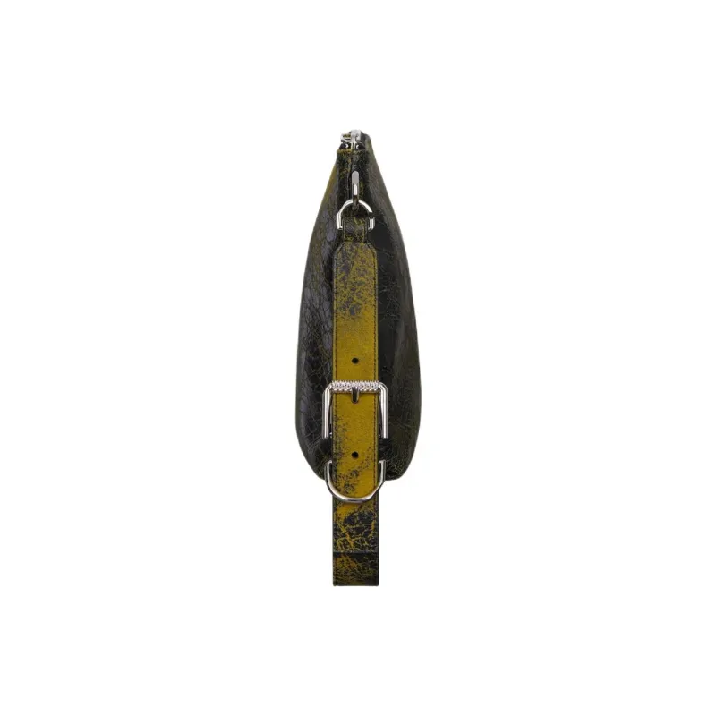 Givenchy Voyou Calfskin Clutch Women's Black & Yellow-2