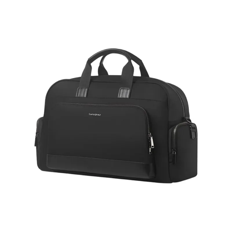 SAMSONITE Microfiber Synthetic Leather Portable Travel Bag Large Size Unisex Black-1