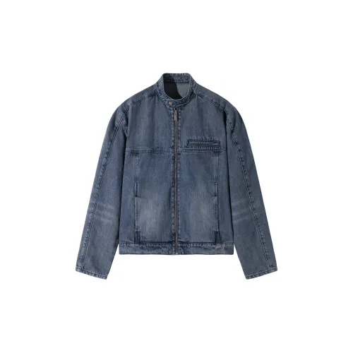 SANBAI STUDIO Denim Jackets Unisex Washed Blue