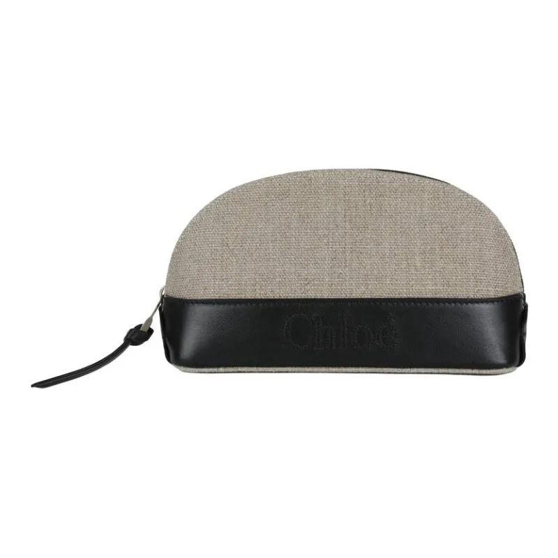 Chloe Calfskin Clutch Women's Beige & Black-0