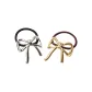 Minimalist Style Metal Bowknot Hair Tie 2 Pcs, Gold+Silver
