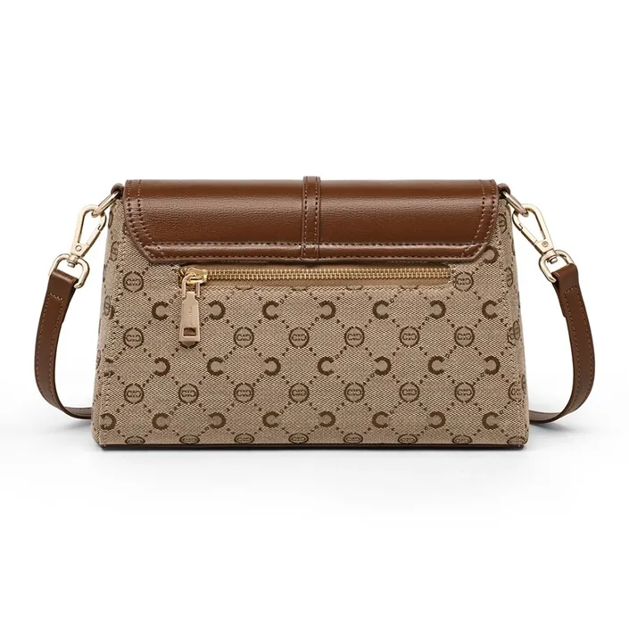 C°BANNER Fabric, Synthetic Leather Crossbody Bag, Shoulder Bag Trumpets Women's Khaki-2