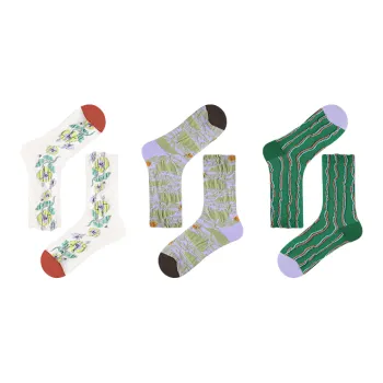Vine Color Mid-Calf Socks Women's 3 Pack