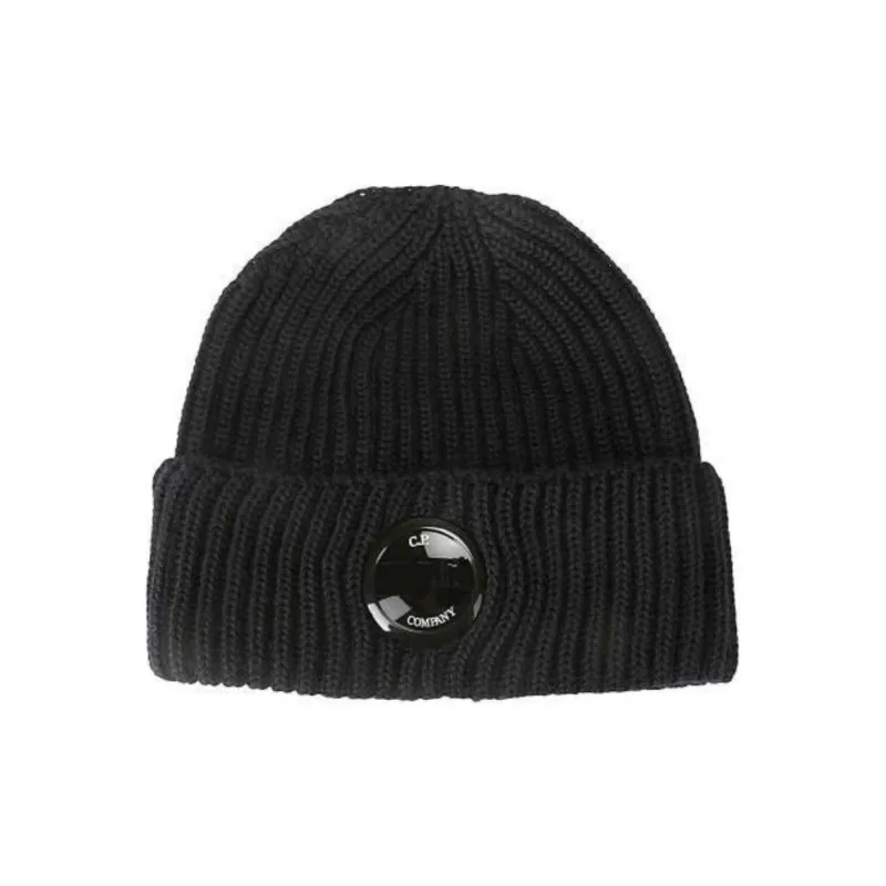 C.P.Company Lens Detailed Turn Up Hem Beanie-0