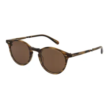 GARRETT LEIGHT Tortoiseshell Round Frame Sunglasses
