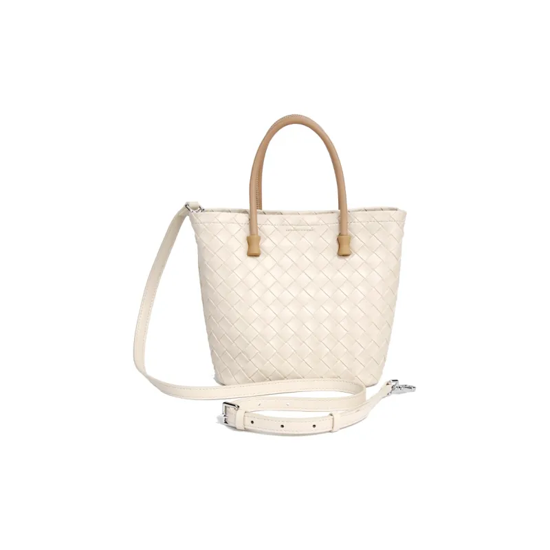 YOCAMU Cow Leather Handbag Women's White-3