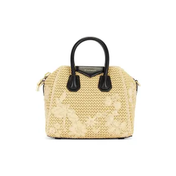 GIVENCHY Raffia Shoulder Bag Crossbody Bag Handbag Mini Women's Natural