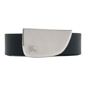 Burberry Equestrian Knight Pattern Decoration Calfskin Leather Belts Men's Black Width  3cm