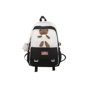 Parker Bear Nylon College Student All Versatile Elegant Style Men's Black/Gray/Pink/Green/Brown