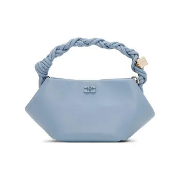 GANNI Recycled Leather Shoulder Bag Crossbody Bag Handbag Mini Women's Blue