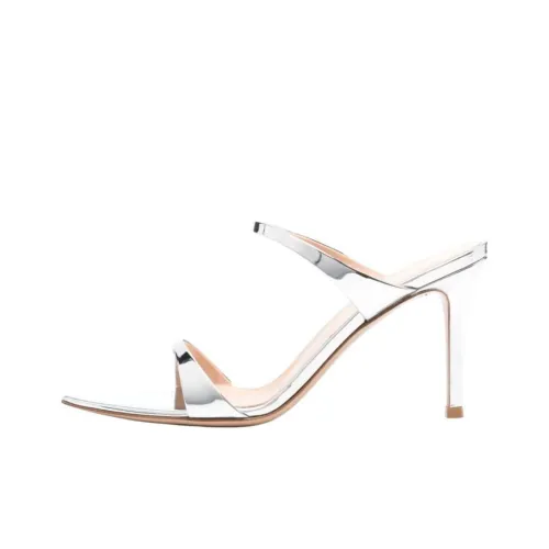 GIANVITO ROSSI Slide Slippers 8.5cm Women's Silver