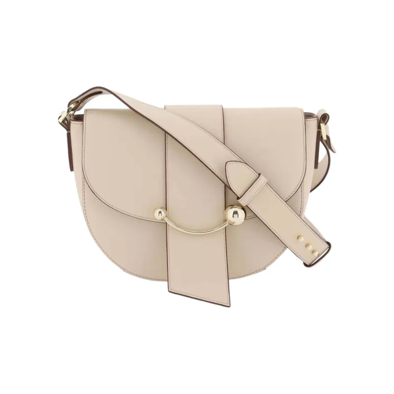 Strathberry Calfskin Crescent Bag Crossbody Bag Shoulder Bag Women's Beige-0