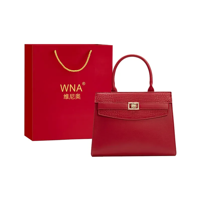 Vigno Synthetic Leather Handbag Medium Size Women's Red-0