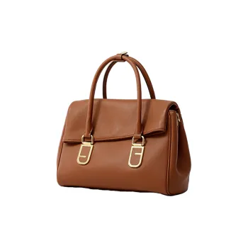 FION Top Grain Cow Leather One Shoulder Handbags Women's Brown