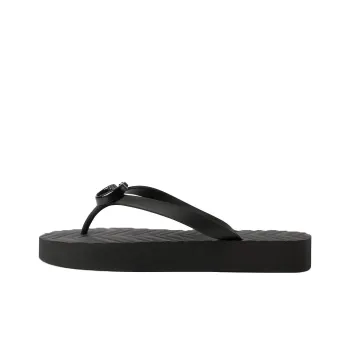 GUCCI Chevron Thong Sandal Black Rubber Women's