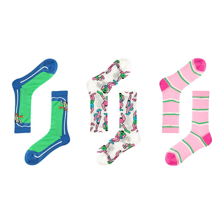 Vine Color Mid Calf Socks Women's 3 Pack-1