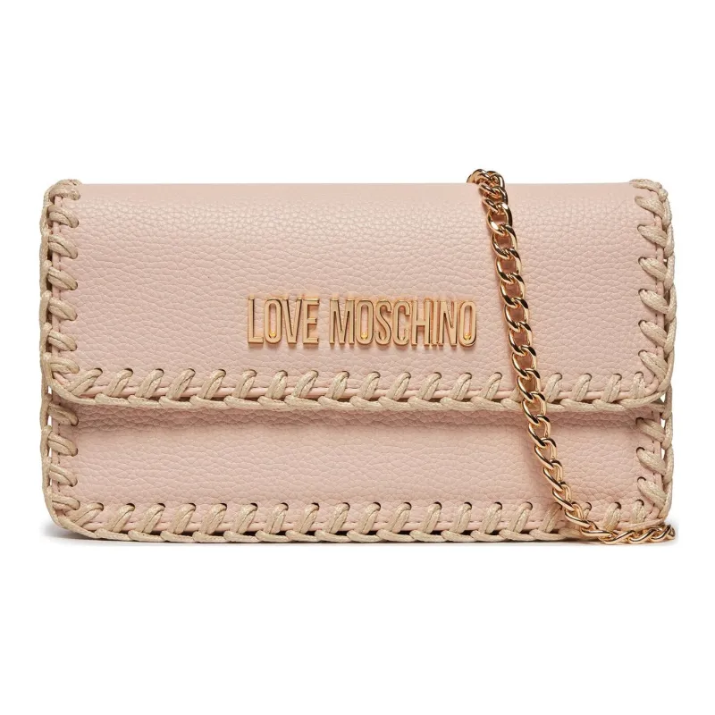 LOVE MOSCHINO Whipstitch-Trim Chain-Linked Shoulder Bag-0